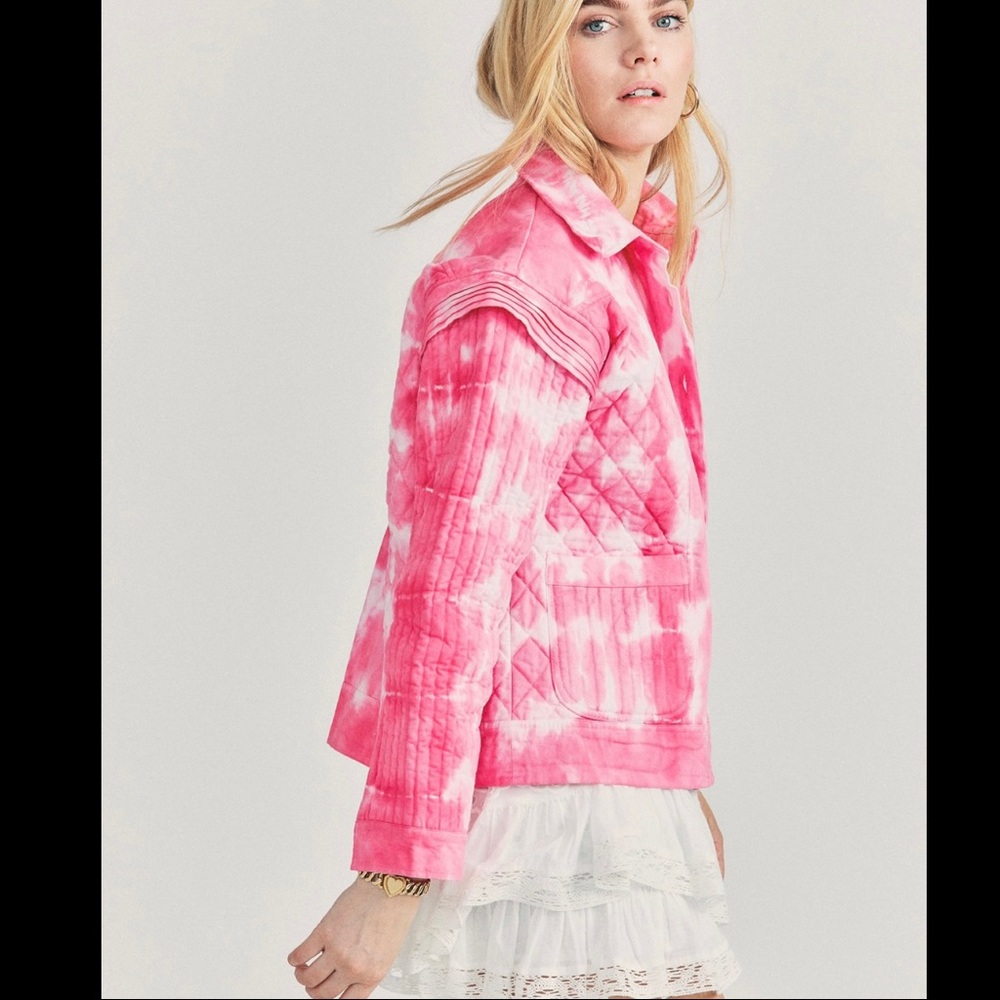 LoveShackFancy Adelaide Jacket Hibiscus XS